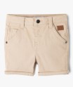 Short slim uni en toile extensible bébé garçon